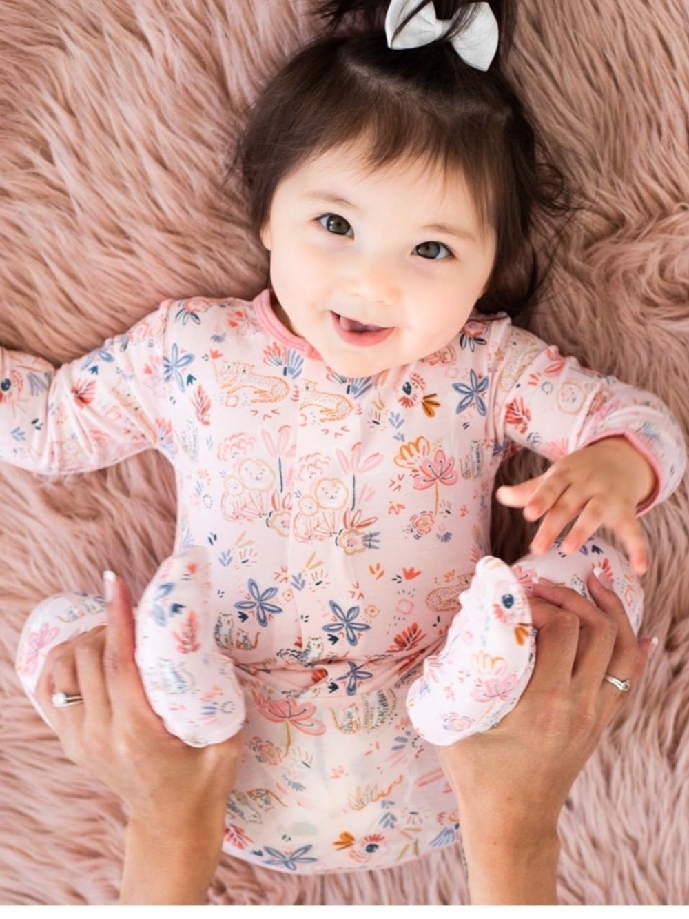Magnetic Me Dandy Lions Footie 6-9 Months Pink Modal - Picture 2 of 8